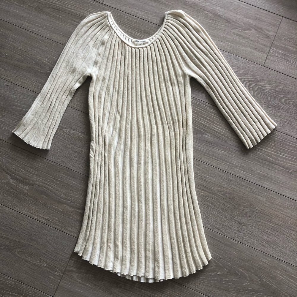 Alice + Olivia Wool Pleated Skater Dress - Picture 2 of 7